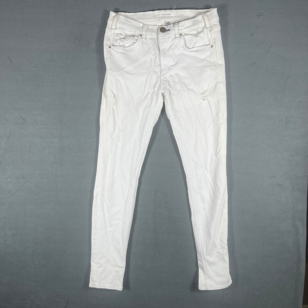 McGuire Womens Jeans 28 White Distressed Skinny Full Length Denim 85D